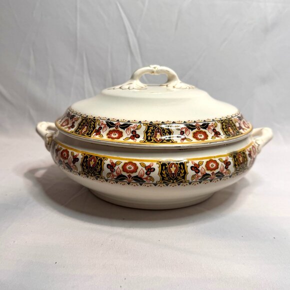Vintage Losol Ware Keeling & Co Burslem England Small Covered Dish 8" x 4" - Picture 1 of 8
